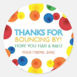 Bouncy Ball Anniversaire Round Faver Stickers