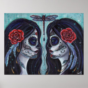 Bound day of the dead art poster by Renee Lavoie