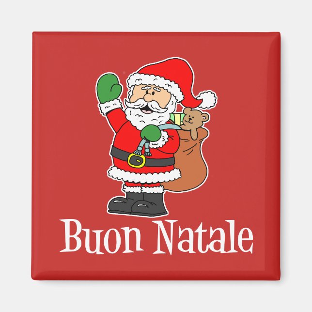 Bouon Natale Italien Noël Père Noël Magnet (Devant)