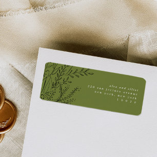 Bouquet à débordement vert Étiquettes d'adresse de
