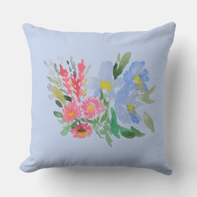 Bouquet aquarelle oreiller throe (Recto)