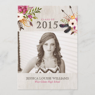 Bouquet bohème Invitations de graduation