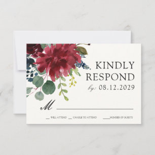 Bouquet Bourgogne   Réponse RSVP florale sauvage