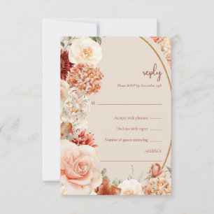 Bouquet coloré terre cuite blush carte rsvp