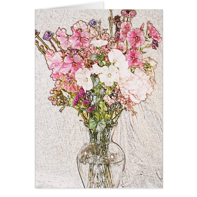 Bouquet dans le vase clair (Devant)