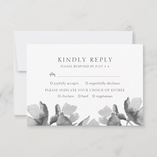 Bouquet d'aquarelle. Carte RSVP de mariage floral (Devant)