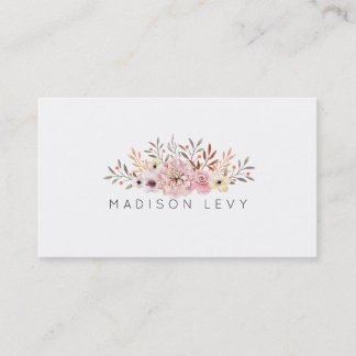 Bouquet d'aquarelle Cartes de visite simples et él