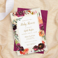 Bouquet d'automne sauvage | Invitation Baby shower