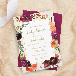Bouquet d'automne sauvage   Invitation Baby shower