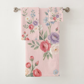 Bouquet de bain à l'aquarelle rose blush chic