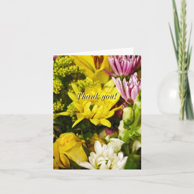 Bouquet De Carte de remerciements Peinture Cheer (Devant)