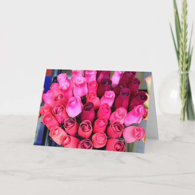 bouquet de carte de voeux rose (Devant)