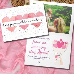 Bouquet de cœur Carte Bonne Fête des Mères