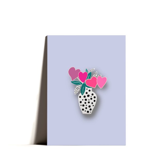 Bouquet de coeur doux minimal Carte de Saint-Valen (Créateur téléchargé)