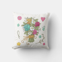 Bouquet de couture floral jeté de Coussin Craft mi