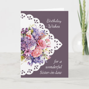Bouquet de fleurs - belle-soeur Carte d'anniversai