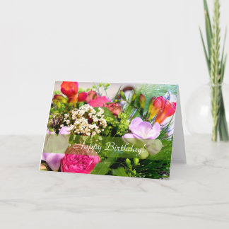 Bouquet de fleurs Carte d'anniversaire personnalis