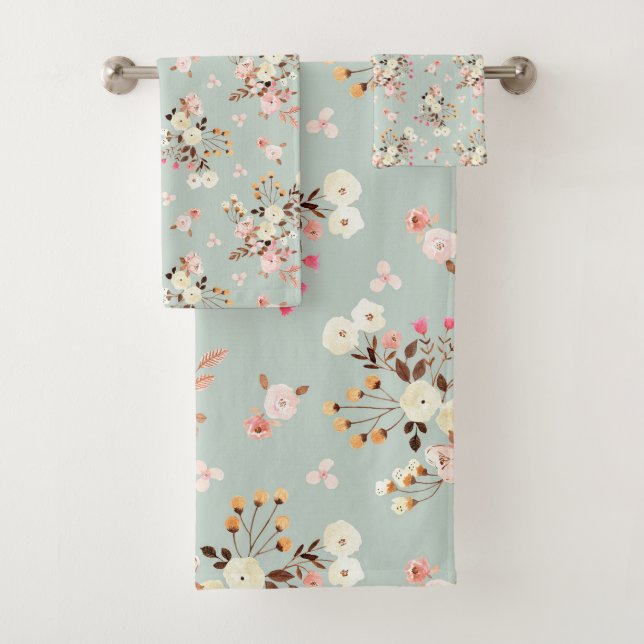 Bouquet de fleurs d'aquarelle rustique Motif à Sag (En situation)