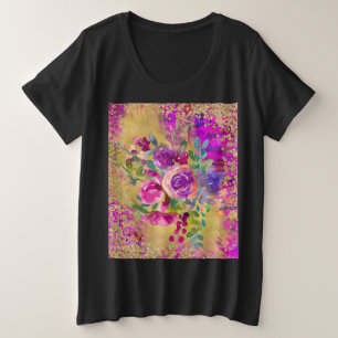 Bouquet de fleurs d'aquarelle sur framboise rose