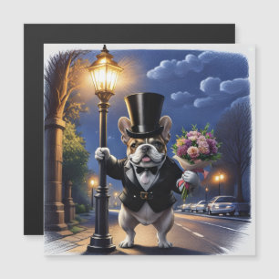 Bouquet de fleurs de bouledogue français