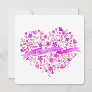 Bouquet de fleurs de coeur violet invitation de do