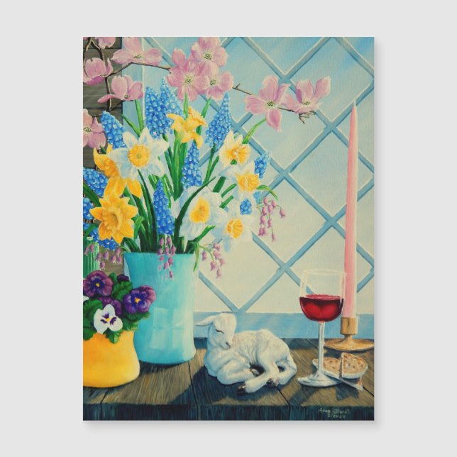 Bouquet de fleurs de printemps, Agneau de Dieu, vi (Devant)