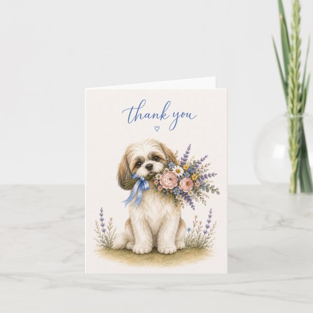 Bouquet de fleurs de Shih Tzu Merci (Devant)
