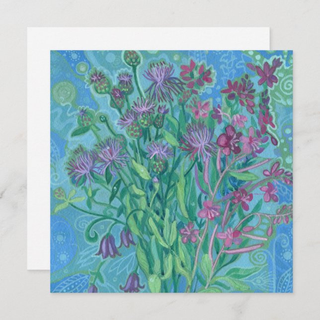 Bouquet de fleurs d'été fleur sauvage peinture flo (Devant / Derrière)