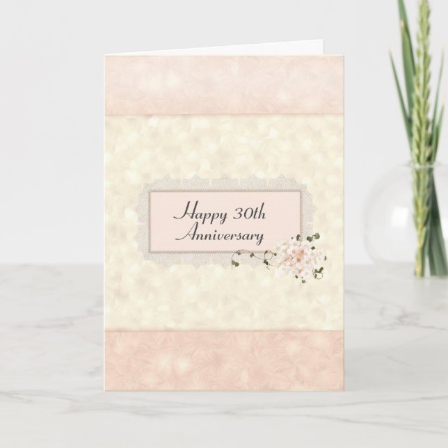 Bouquet de fleurs du 30e anniversaire  Carte (Devant)