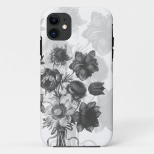 Bouquet de fleurs grises personnalisé coque iphone