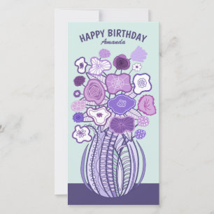 Bouquet de fleurs joyeux et amusant Carte d'annive