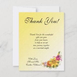 Bouquet de fleurs Mariage plat Carte de remercieme