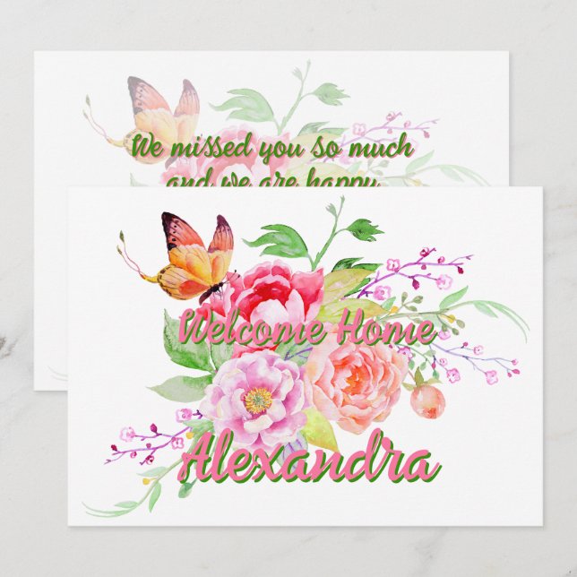 Bouquet de fleurs printanières à l'aquarelle 2 + T (Devant / Derrière)