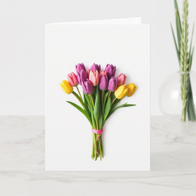 Bouquet de fleurs printanières carte vierge (Devant)
