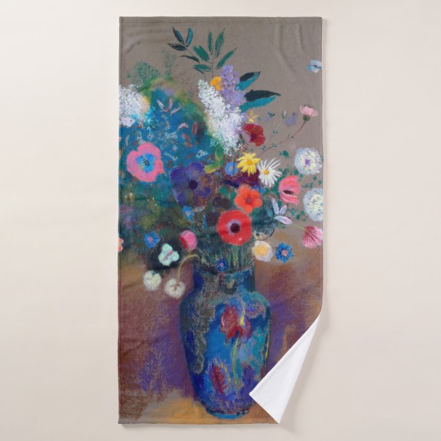 Bouquet de fleurs, Redon (Serviette de bain)