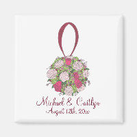 Bouquet de fleurs roses Magnets Mariages personnal