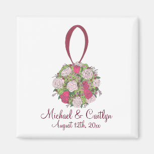 Bouquet de fleurs roses Magnets Mariages personnal