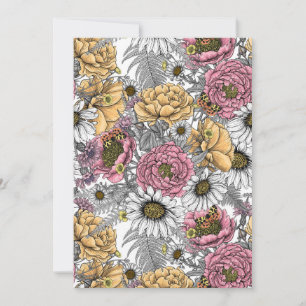 Bouquet de fleurs - roses, pivoines, marguerites e