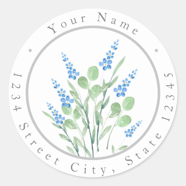 Bouquet de Fleurs sauvages d'aquarelles Étiquettes (Devant)