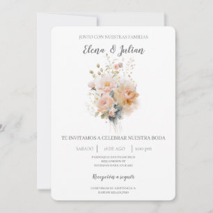 Bouquet de fleurs sauvages Faire-part de mariage e