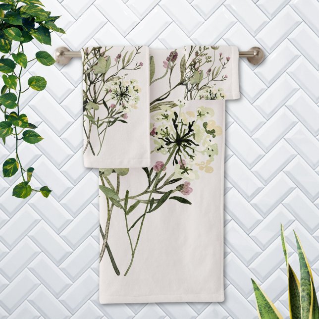 Bouquet de fleurs sauvages séchées Monogram (In situ Bathroom wall)