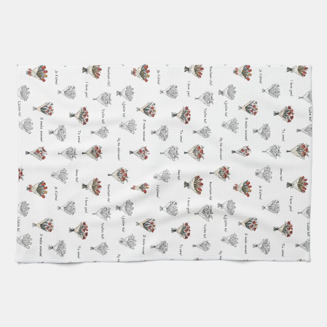 Bouquet de fleurs Serviettes de cuisine (Horizontal)