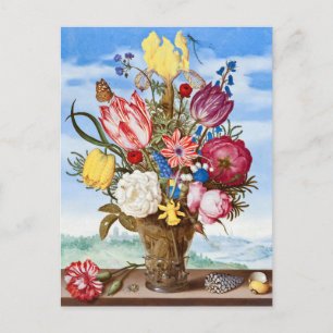 Bouquet de fleurs sur une carte postale Vibrant