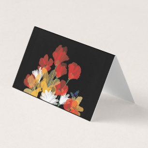 Bouquet de Fluers et Noir Carte pour notes