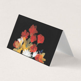 Bouquet de Fluers et Noir Carte pour notes