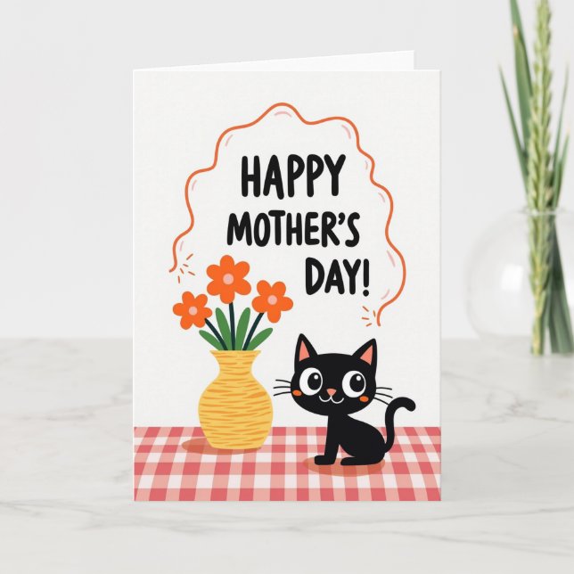Bouquet de la fête des mères Carte Chat Douce (Devant)
