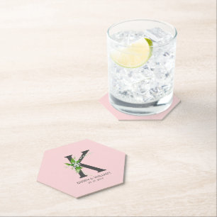 Bouquet de lys blanc monogramme floral sous-verre