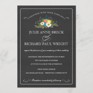 Bouquet de marguerite aux invitations de mariage