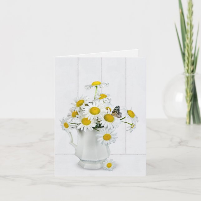 Bouquet de marguerite avec carte à billet blanc pa (Devant)