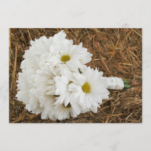 Bouquet de marguerite et foin - invitation de